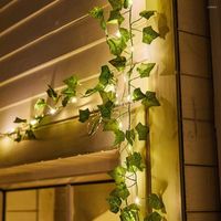 문자열 2m 5m 10m 인공 식물 LED 현악기 조명 크리퍼 녹색 잎 아이 잎 아이디 vine DIY 교수형 갈랜드 크리스마스 결혼식 휴가