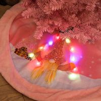 Noel Süslemeleri Pembe Ağaç Etek Velvet Peluş Sahte Kürk Noel Yılı Ev Halı Dekor Süsleme Q6d7
