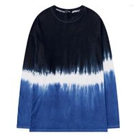 T-shirts masculins 2022 T-shirt de l'homme d'automne harajuku tie-dye rond manche longue surdimension