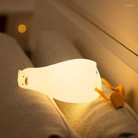 Lumi￨res de nuit Duck Night Lights allong￩s en silicone LED LED RECHARGAGE RECHARGATIVE interrupteur Table A atmosph￨re Table Cadeau