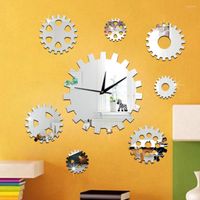 Wall Clocks DIY Rotating Gear Decorative Art Mirror Stickers...