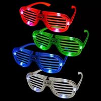 새로운 LED 조명 안경 깜박이는 셔터 모양 안경 LED 플래시 안경 선글라스 댄스 파티 용품 축제 장식 FY5409 SS1201
