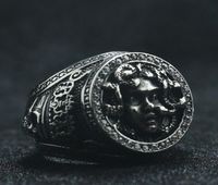 Cluster anneaux unisex 316l en acier inoxydable cool pierre roi du cr￢ne king m￩deuse est ring5268815