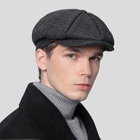 Berets Unisex Casual Sboy Beret Hat Thin Retro Fashion Winter осень диких мужских восьмиугольных шляп высокий качество высокое качество