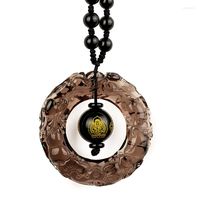 Pendant Necklaces Natural Stone Peace Buckle Crystal Vintage...