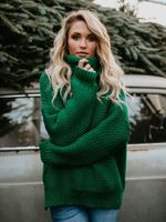 Maglioni femminili donne pullover spesso abiti autunnali inverno autunno calda maglione di dolcevita di grandi dimensioni per top verdi Woman Jumper 221201