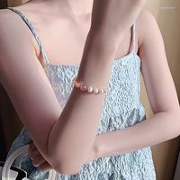 Strang Erdbeerkristall Barock Perlenarmband Steinperlen Handgelenk Schmuck Verstellbares Geschenk f￼r M￤dchen Frauen Frauen