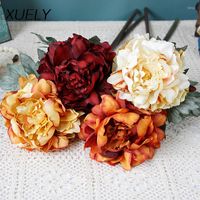 Fleurs d￩coratives 50 cm artificiel t￪te simple f￩e pivoine bouquet rose arrangement de florais plantes de mariage de mariage de paroi de mariage