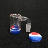 Catchera de cenizas de vidrio de 14 mm accesorios con recipiente de silicona de 7 ml Reclamador de recipiente masculino para femenino para bong Dab Rig cuarzo Banger