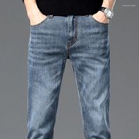 Мужские джинсы 2022 Мужские растяжки скинни. Случайная джинсовая джинсовая джинсы