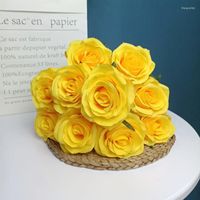 Dekoratif çiçekler yapay gül buket simülasyonu ipek çiçek düğün ev oturma odası yemek masası bahçe ofis masaüstü dekorasyon