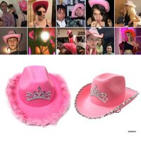 Hats de chapéus ornamentados de chapéus de boina em acessórios rosa para stripper