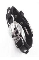 WHOLEMEN039S Moda Faux Leather Bracelet Punk Punk Skull Pullband J￳ias de joalheria de j￳ias 509029015