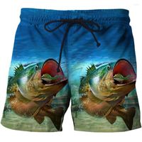 Herren -Shorts Fashion Summer Herren Beach 3D Printed Fishing Series Badebekleidung und Frauenfeiertagsportarten