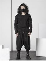 남성용 T 셔츠 커프 메탈 지퍼 장식 장식 긴 소매 셔츠 성격 간단한 패션 어두운 검은 색 큰 크기