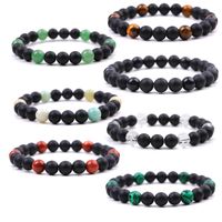 8mm homens preto fosco fosco de pedra natural tigre Aventurine Agate Boletes Bracelets Bracelets para mulheres joias de ioga