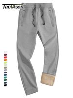 Pantalones para hombres tacvasen invierno espesado c￡lido vell￳n pesado sherpa pantalones de ch￡ndal forrados corriendo corriendo con cord￳n 221202