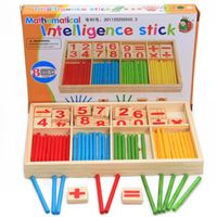 블록 피겨 계산 지팡이 교육 나무 장난감 건물 지능 블록 몬테소리 수학 상자 어린이 선물 221203