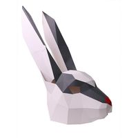 головоломки DIY 3D Snow Rabbit Head Head Animal Assure Assembly Poom Process Kit Установка без ножниц на стенах, висящих дома, 289L