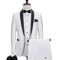 Herrenanzüge High End 2022 Weiße Männer maßgeschneiderte Hochzeitsanzug für Party Business Texedos Blazer Slim Fit Ternos Jacke Hosen