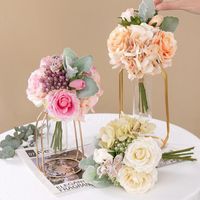 Dekoratif Çiçekler Yapay İpek Büyük Gül Buket INS POGRAPLER Düğün Evi Oturma Odası Masa Dekoru için Toptan Sahte Bitkiler