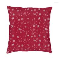Yastık lüks kırmızı ve beyaz kar taneleri kış deseni Mutlu Noeller kapak kadife atış kasası ev dekor yastık kılıfı