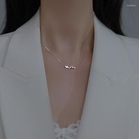 Ketten Panjbj Mode silberne Farbe Flash Diamant Zirkon Liebe Halskette Frauen koreanische Stil Herzf￶rmiger Krungsnappenkette Geschenk