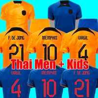 maillots de football holland MEMPHIS 2022 Pays-Bas DE JONG DE LIGT WIJNALDUM BERGWIJN VAN DIJK BLIND PROMES maillot de football hommes enfants kit