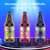 Nova garrafa de trêsberry de vape descartável 15000 Puffs 22ml pods 12 sabores Vapes malha bobina recarregável descartável E cigarro 12 cores