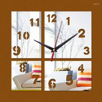 Duvar Saatleri 2022 Çıkartmalar Saat Aynası Ev Dekorasyonu Horloge Oturma Odası Kuvars Akrilik Modern