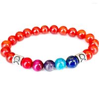 Link Bracelets MG1656 황소 자리 조디악 여성 팔찌 8mm 등급 Carnelian Red Chakra Beads Energy Trist Mala Natural Gemstone Jewelry