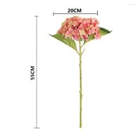 Dekoratif Çiçekler Simüle Hidrangea Parçaları Tek Şube İpek Çiçek Düğün Gelin Tutma Düzenleme