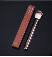 HG Foundation/Blush Brush No.2 - Herramienta de mezcla de cepillo de maquillaje sint￩tico Mango de bronce de metal oscuro.