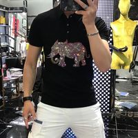 Мужская половая футболка высококачественная ткань алмаза индивидуальная молодежная толстовка фитнеса роскошная поло Хип-хоп уличная одежда