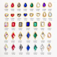 Decorazioni per le nail art 10 pezzi Colori fascino Diamanti in lega 3d design di gioielli in cristallo lucido