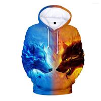 Hoodies masculins Wolf 3D Mens Boys Sweatshirt Brand Designer Clothes Personalité Hoody Sprint Automne Hiver High Quality