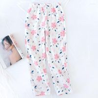 Moda de sono feminina 2022 plus size size de gaze de algodão solto Desgaste para mulheres comprimento de pijama fundo floral shorts de salão de curta