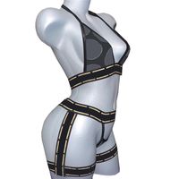 Vintage Designer Bandage Bikini Textile Suspender Gurtbing Leggings Badeanzug T -Form Slips Badebode 2 Stück Set