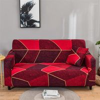 كرسي يغطي المنزل هندسة حمراء طباعة أريكة ديكور محامي المقعد غطاء مرنة الأريكة سليمة