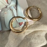 후프 귀걸이 금색 과장된 둥근 원을위한 둥근 원형 귀 반지 버클 레트로 여성 보석 선물