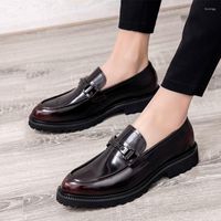 Dress Shoes Business Mens Spring Slip- On Genuine Leather Loa...