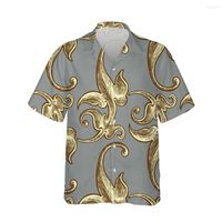 Мужские повседневные рубашки 3D великолепные классические пэчворки для барокко цветочные печатны