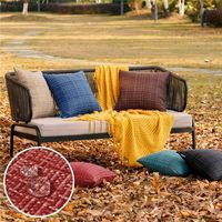 Almohada de almohada de almohadilla rayada por hap-dura sostener la cubierta trasera impermeable al aire libre para el patio sof￡ decoraci￳n del hogar Housse de Coussin