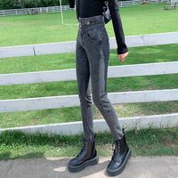 Kadın Kotları Kadınlar Sonbahar Yüksek Belli Ayaklar Pantolon Dokuz Noktalı İnce Uygun Sıkı Elastik Kalem Plus Boyut Moda 576