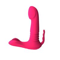 Vibrateur Télescopique Bouc à double tache avec stimulateur clitoridrique indépendant 8 motifs imperméables jouets sexuels rechargeables pour BWFG