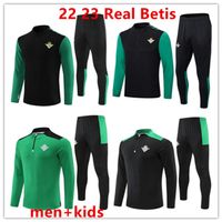 2022 2023 real Betis Football tuta da calcio jersey uomo bambini JOAQUIN camiseta Juanmi CANALES Fekir 21 22 Mezza cerniera real Betis tuta da allenamento uomo bambino set