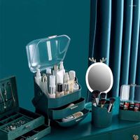 Bolsas de joyer￭a Caja de almacenamiento cosm￩tico port￡til Organizador de maquillaje de l￡piz labial