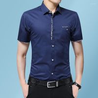 Camisas de vestimenta para hombres Classic Summer Business Men de manga corta Algodón Outwear informal Top Camiseta Malicea M-5XL blusas Polo