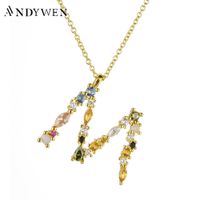 Подвесные ожерелья Andywen 925 Серебряное золото