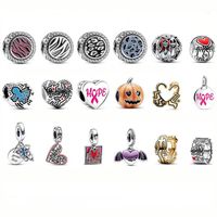 Fashion love stud earrings DIY fit Pandora charms bead penda...